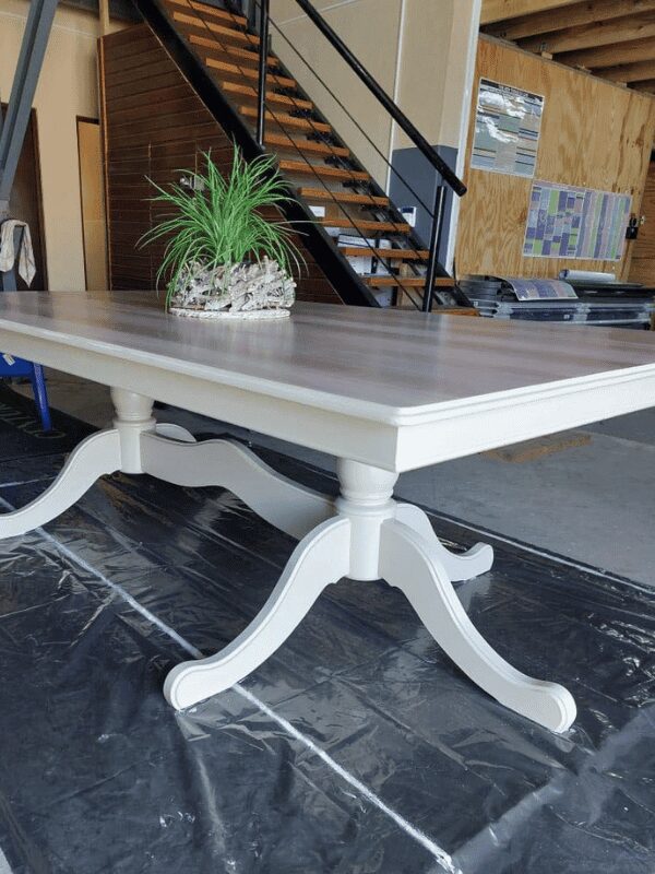 10-12 seater table newly white washed refurbished - Snuffels