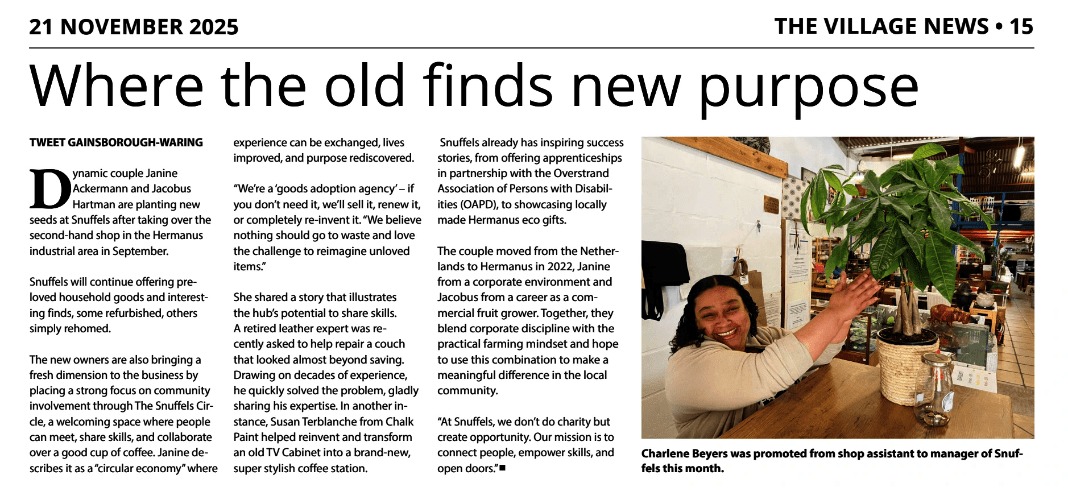 Discover how Janine and Jake are transforming Snuffels into a "goods adoption agency" focused on community, circular economy, and re-loved treasures.