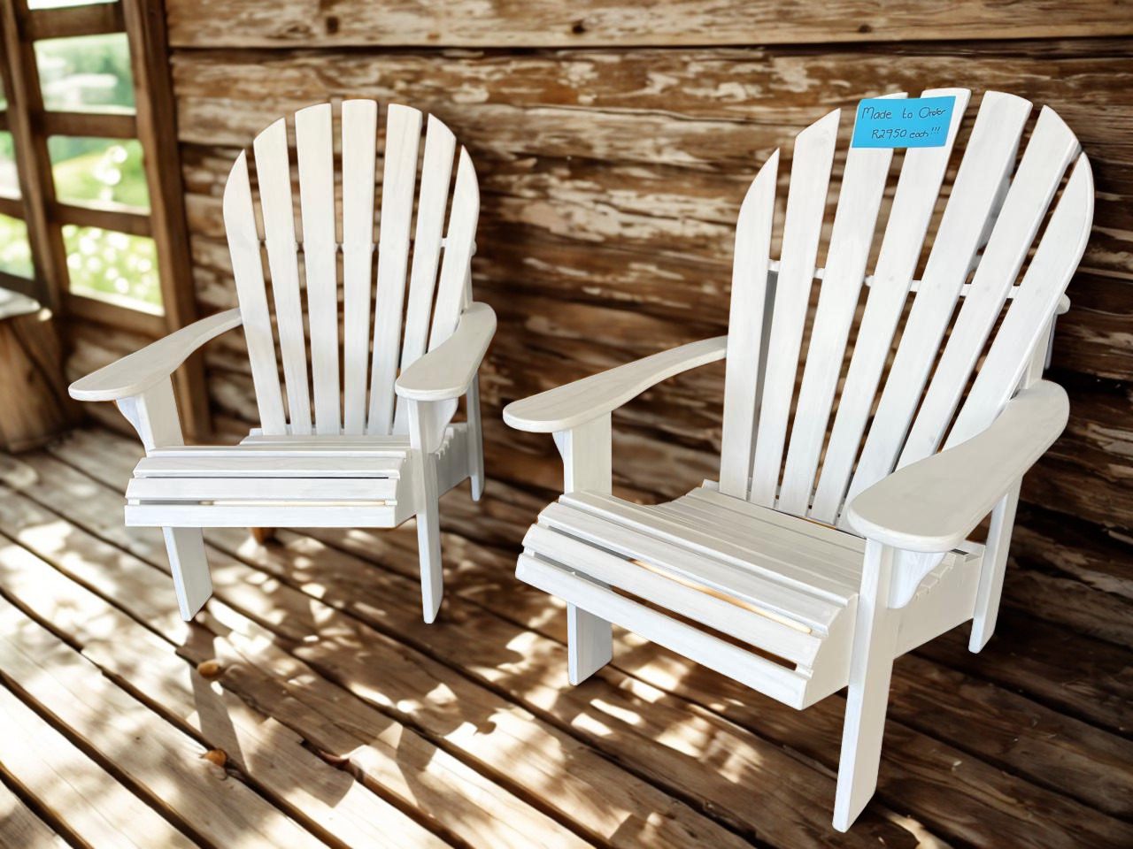 Adirondack Wooden Chair - WHITE – Brand New and Made to Order