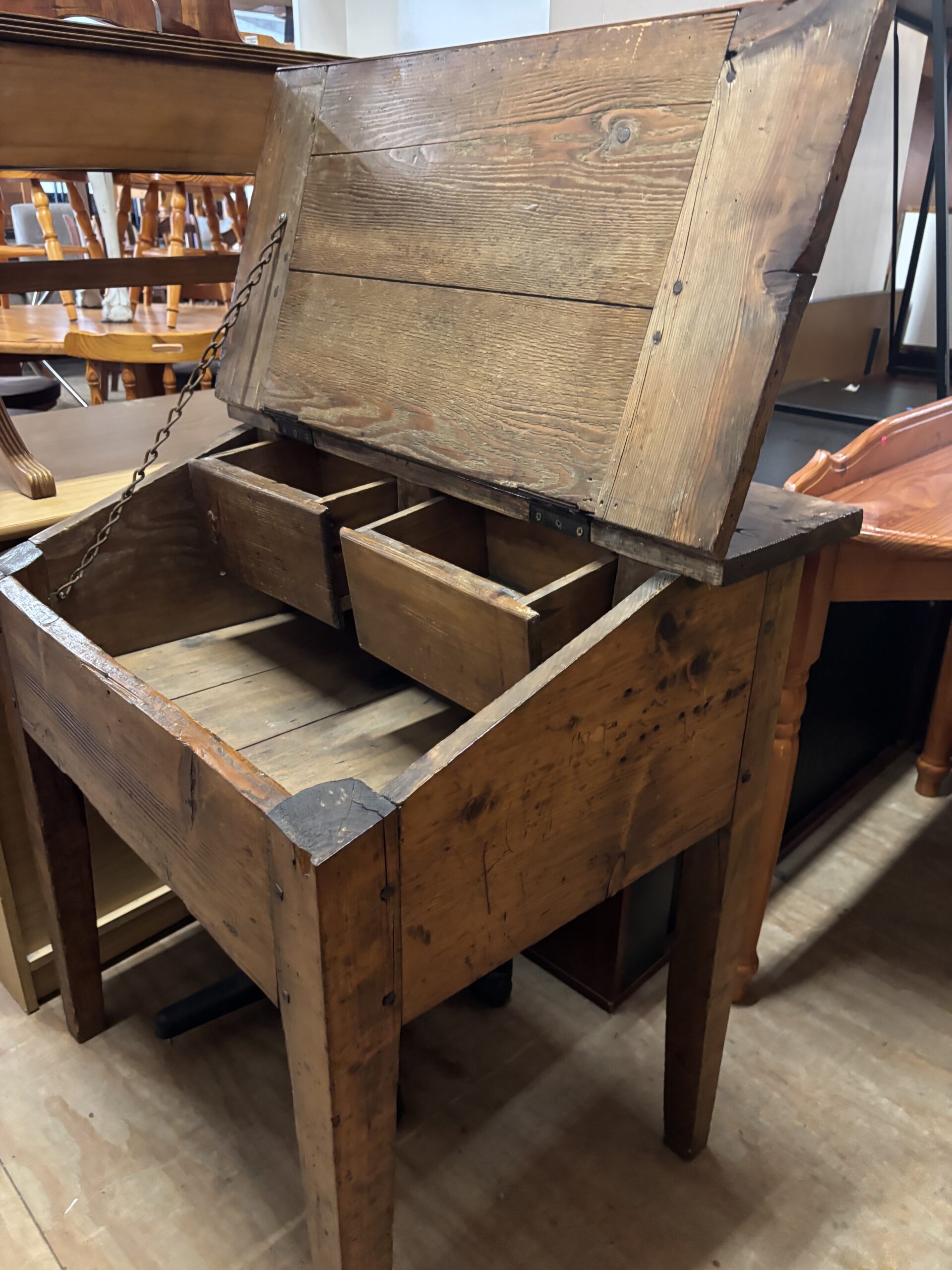 Rustic Pine Lift-Top Storage Bench / Toy Box Table - Image 5