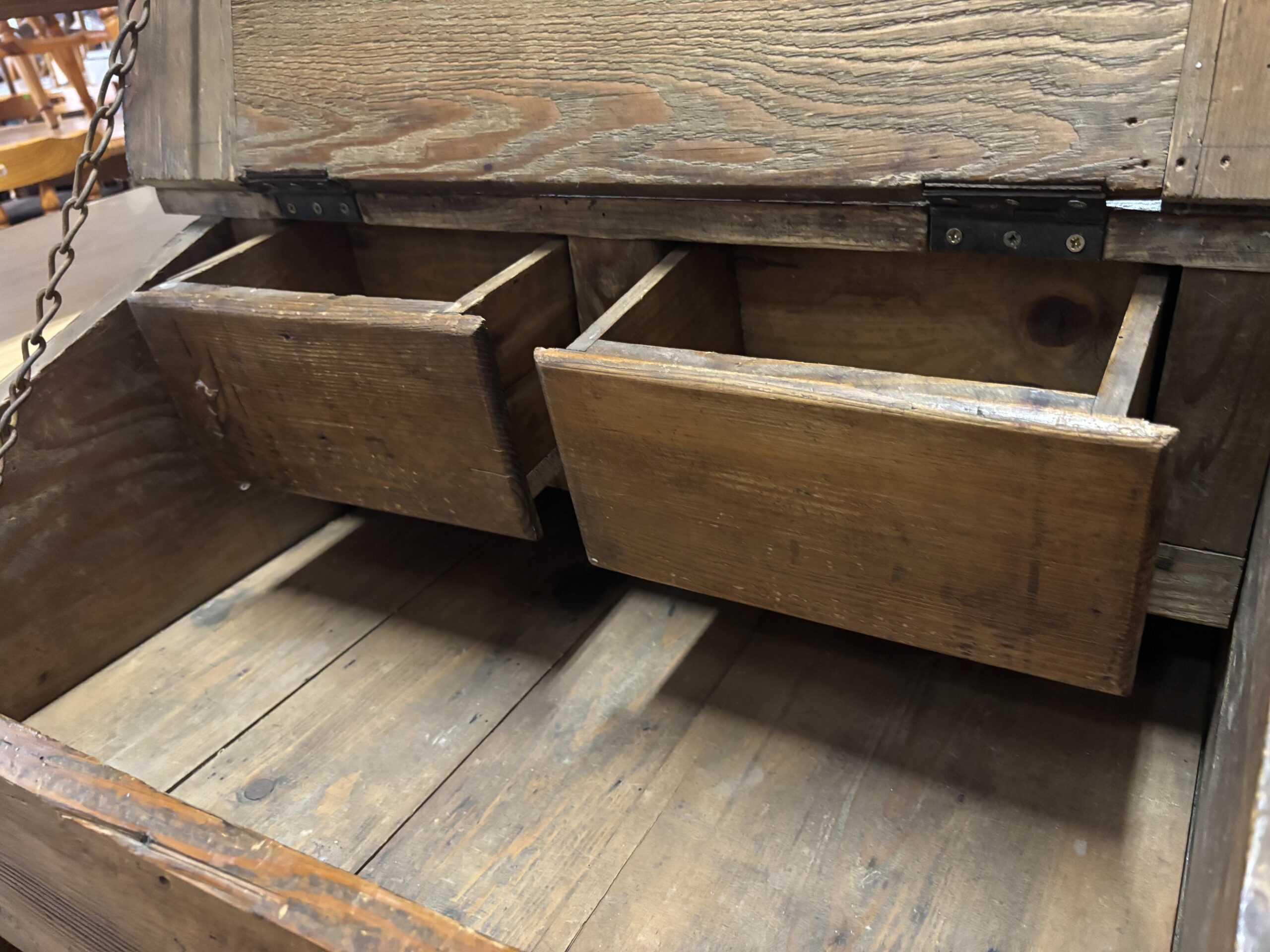 Rustic Pine Lift-Top Storage Bench / Toy Box Table - Image 2