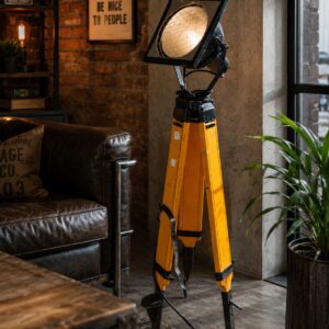 AI Visualisation of Vintage Industrial Surveyor's Tripod Floor Lamp