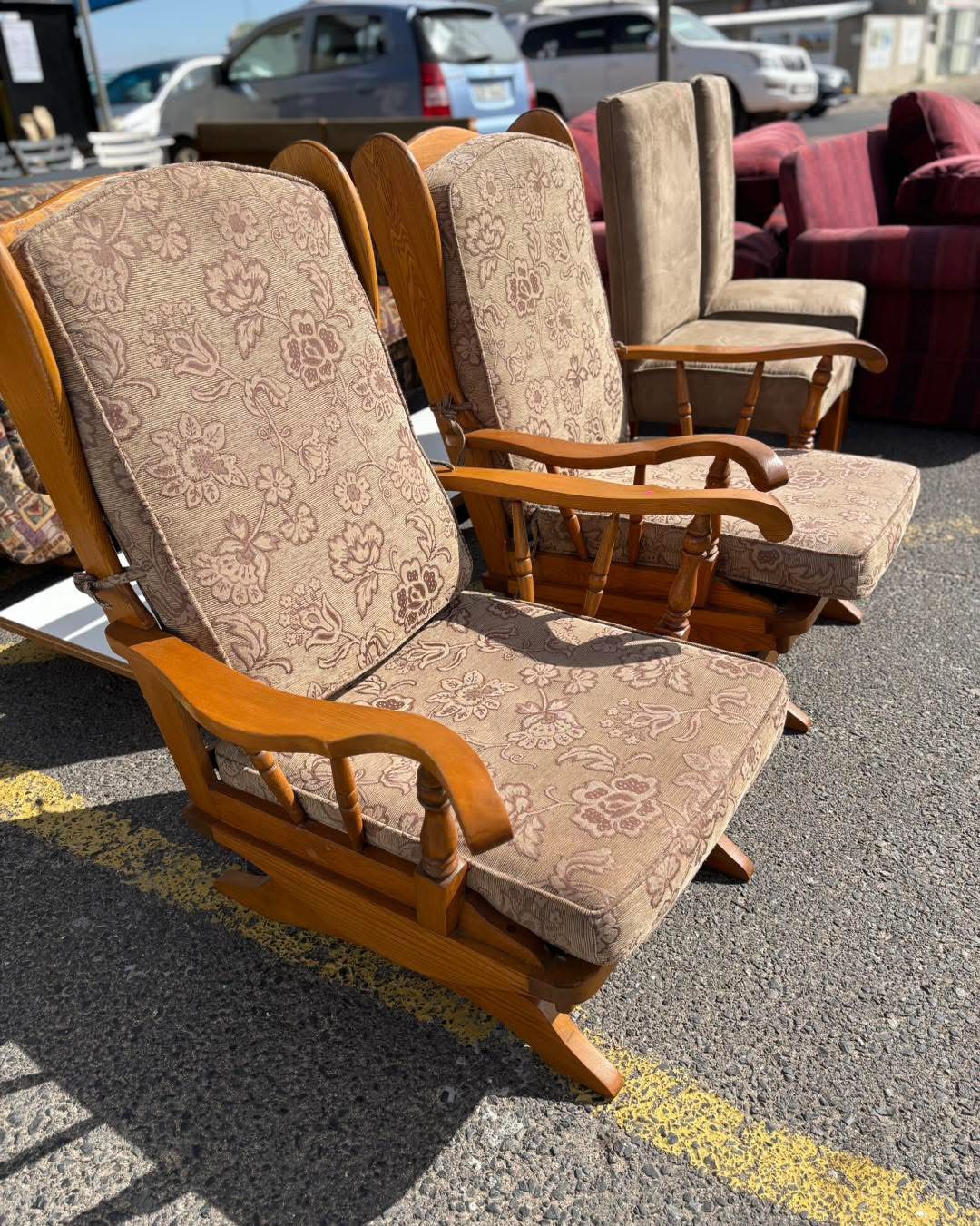 Solid Wood Rocking Armchair