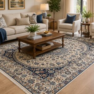 Large Floral Persian Kashan Rug 298 x 190cm