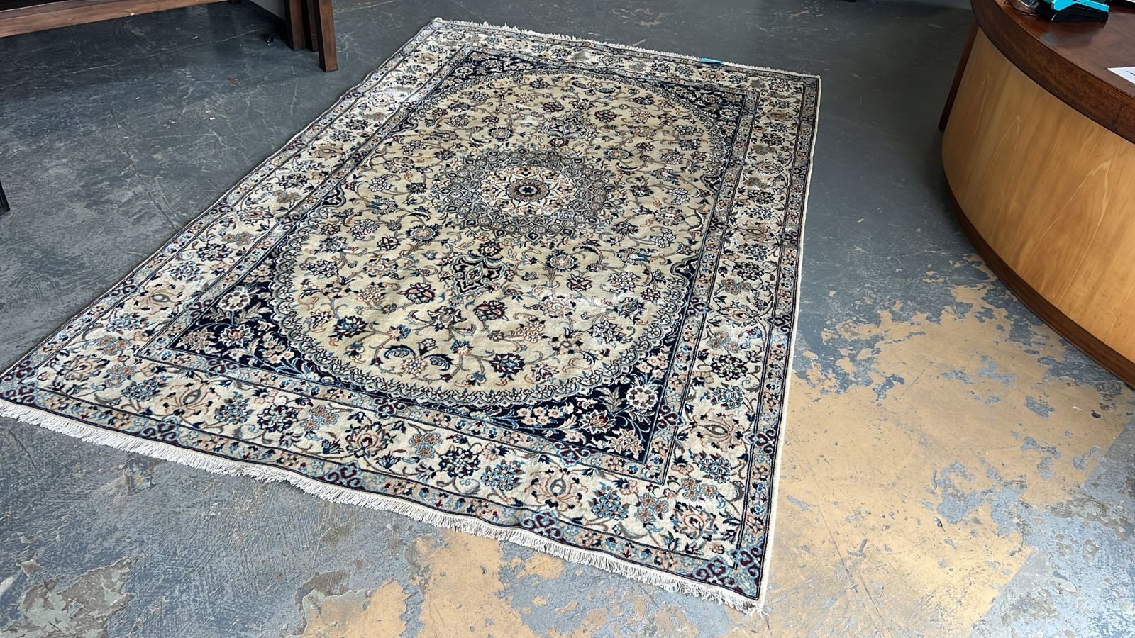 Large Floral Persian Kashan Rug 298 x 190cm - Image 3
