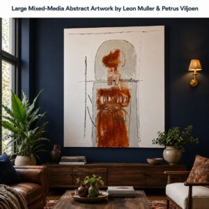 Large Abstract Mixed-Media Artwork by Muller & Viljoen