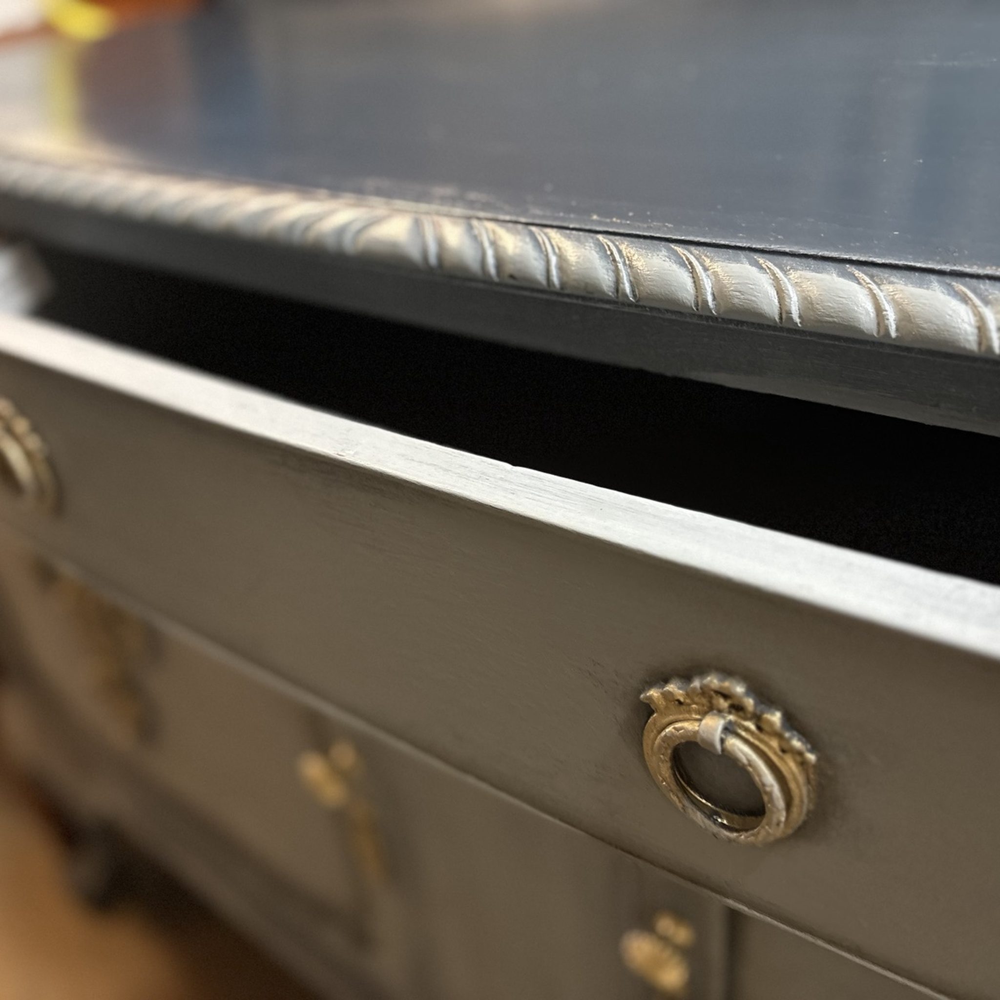 Upcycled Blue Sideboard with Gilt Detail - Image 7