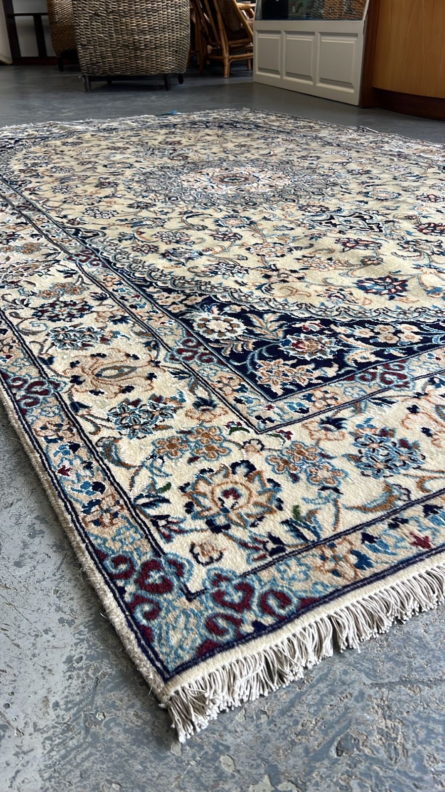 Large Floral Persian Kashan Rug 298 x 190cm - Image 4