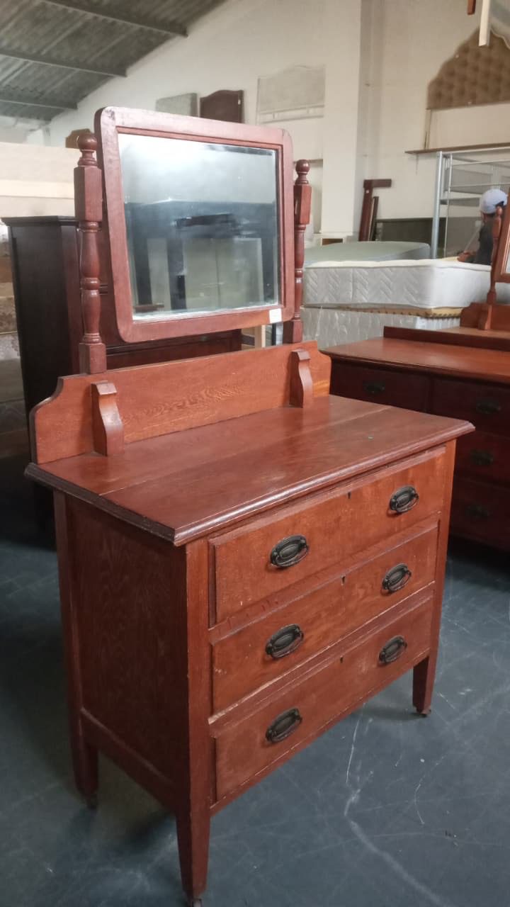Solid Teak Dressing Table with Tilting Mirror - Image 2