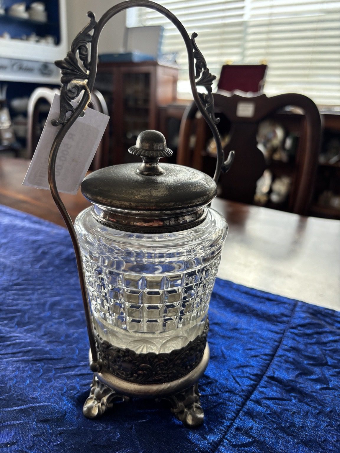 Pickle Canister with Ornate Stand (Tongs Missing) - Image 2