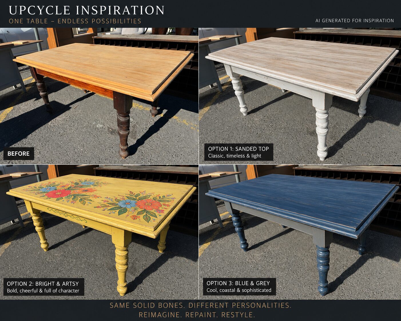 Rustic Dining Table with Yellowwood Top - Ready to be Upcycled! - Image 4