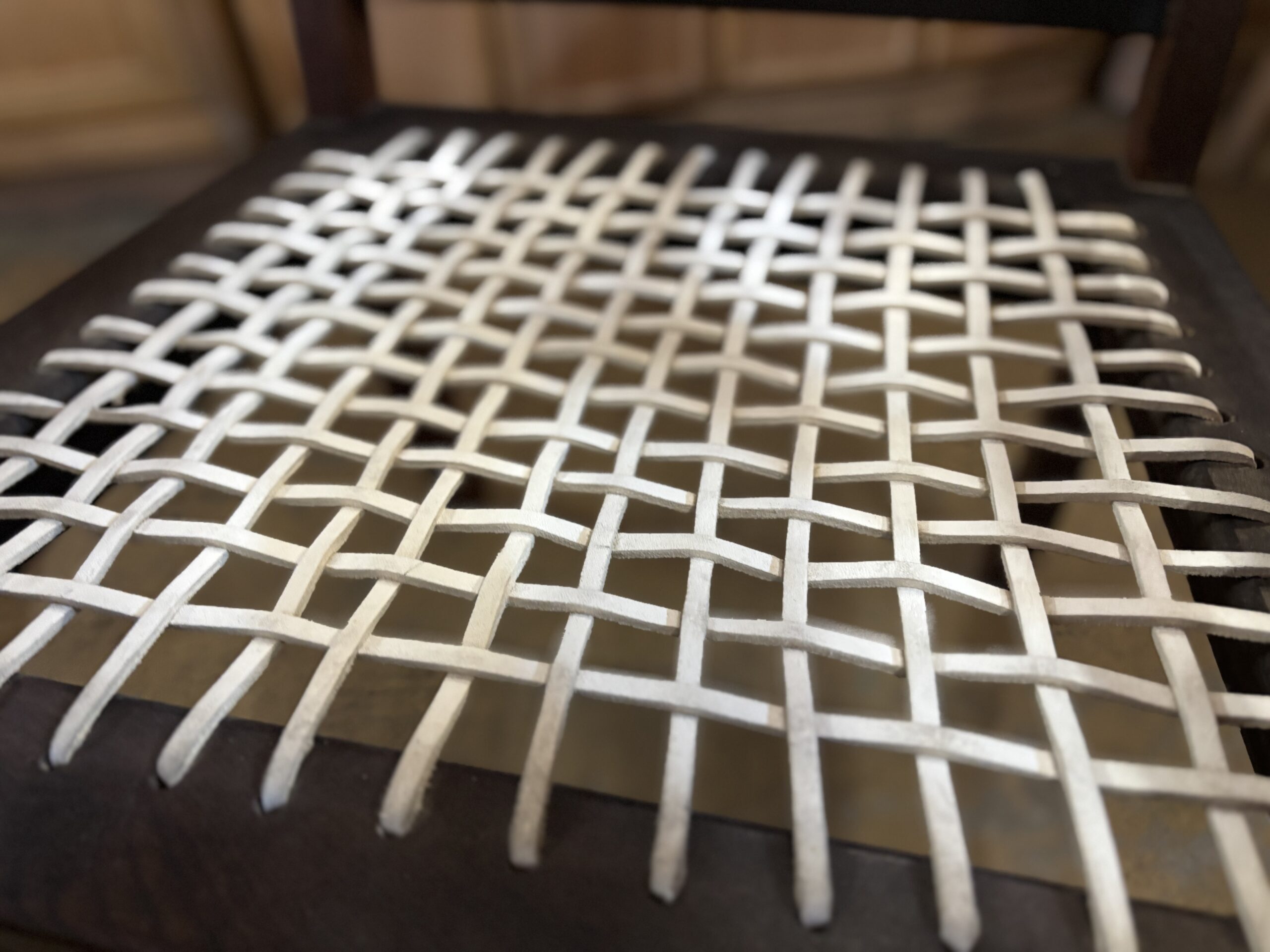 Imbuia Carver Chair with Hand-Woven Rawhide Seat - Image 4