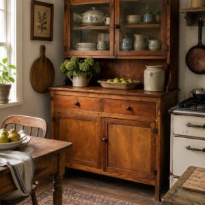 Rustic Pine Kitchen Dresser / Display Cabinet