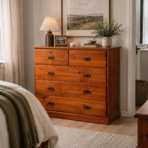 Solid Pine 5-Drawer Chest of Drawers