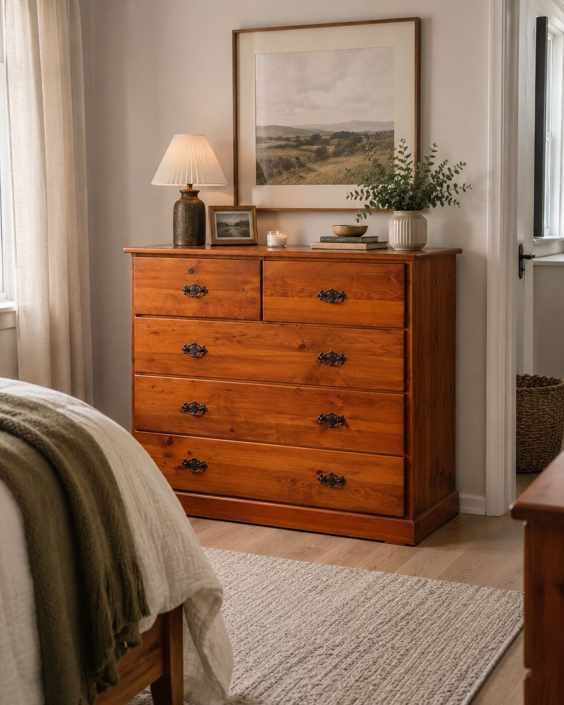 Solid Pine 5-Drawer Chest of Drawers
