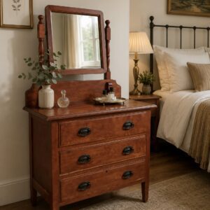 Solid Teak Dressing Table with Tilting Mirror