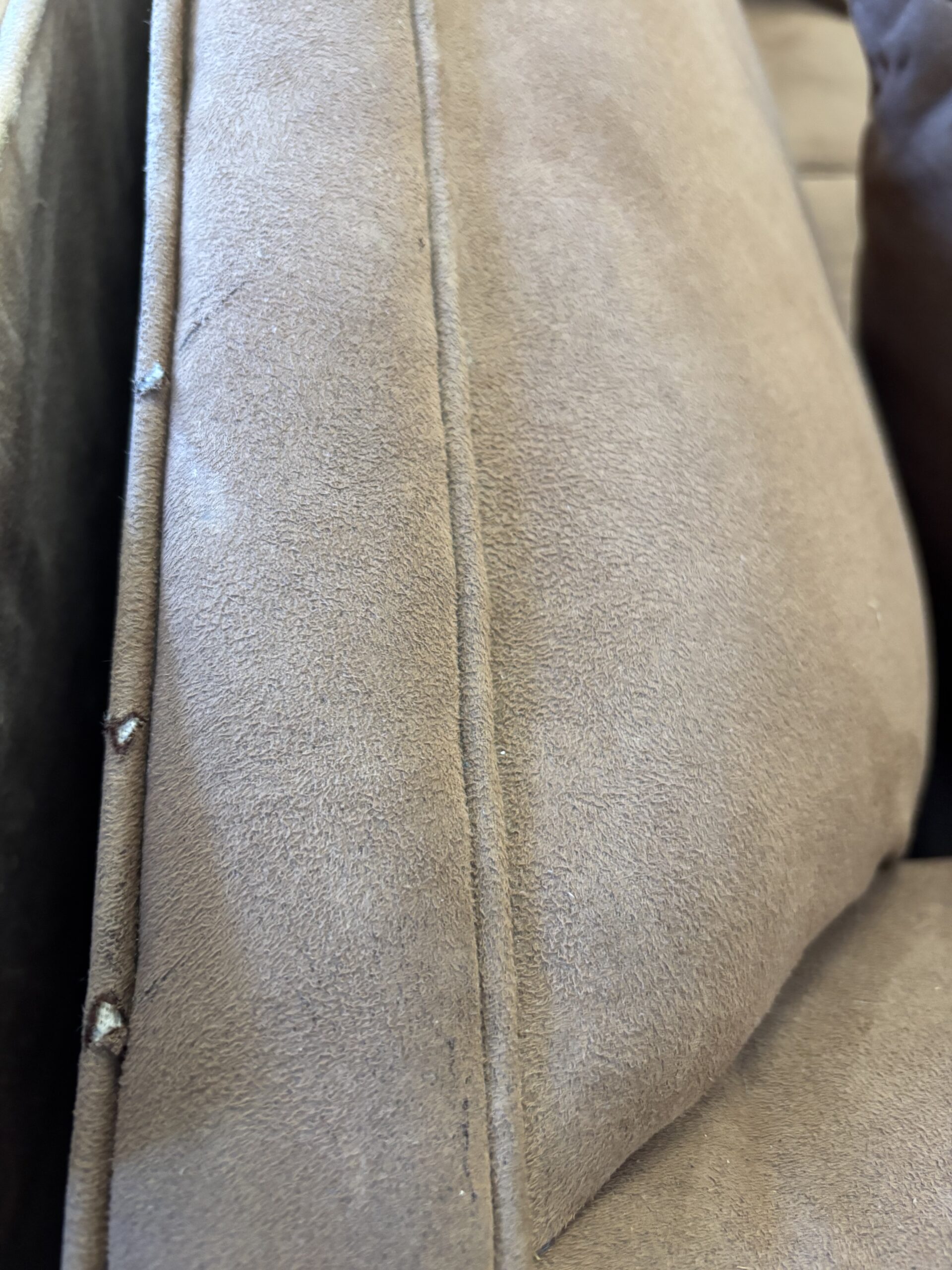 Large Mocha Microsuede 3-Seater Sofa with Scatter Cushions - Image 6