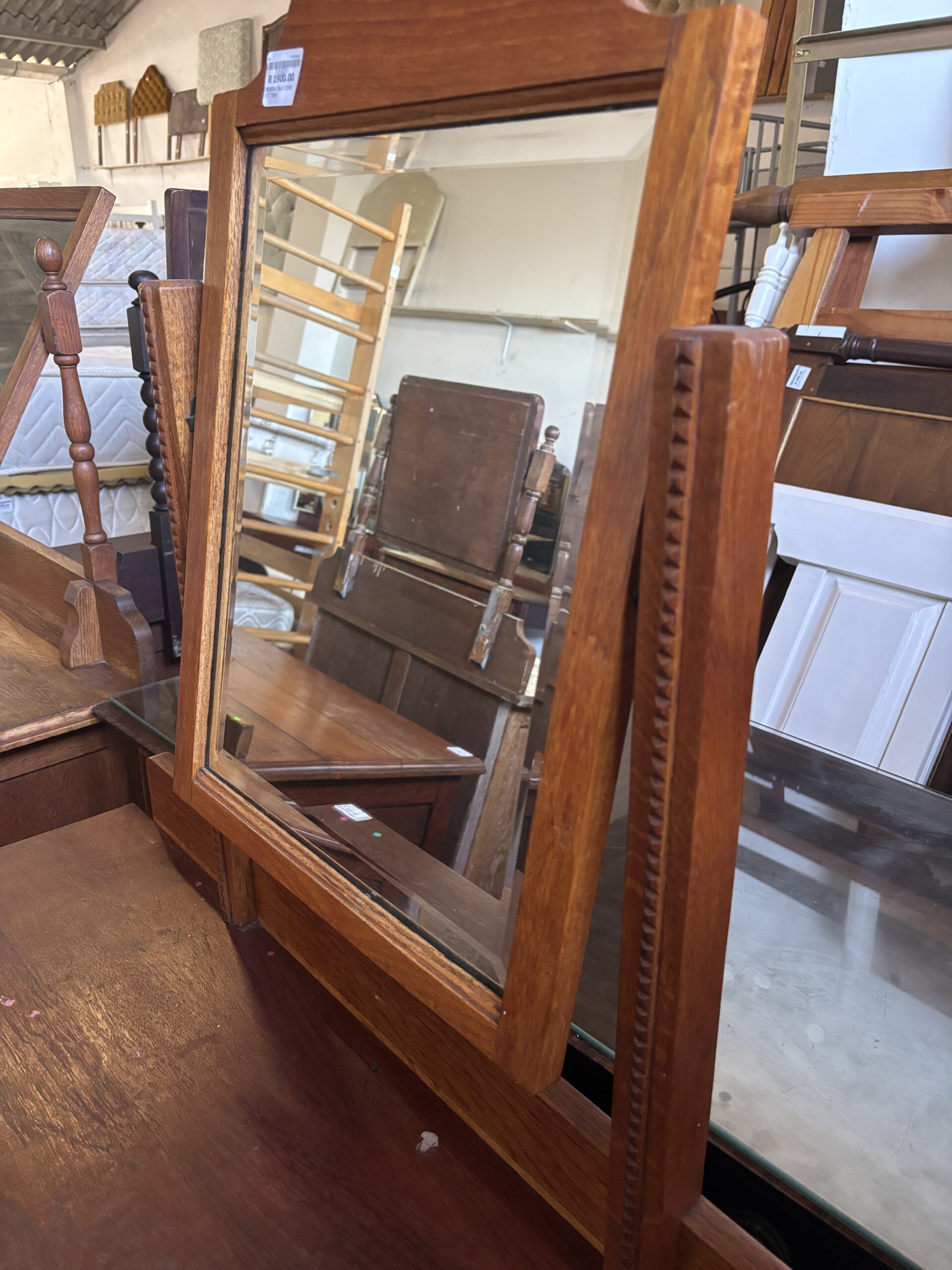 Vintage Solid Teak Dressing Table with Adjustable Mirror - Image 4
