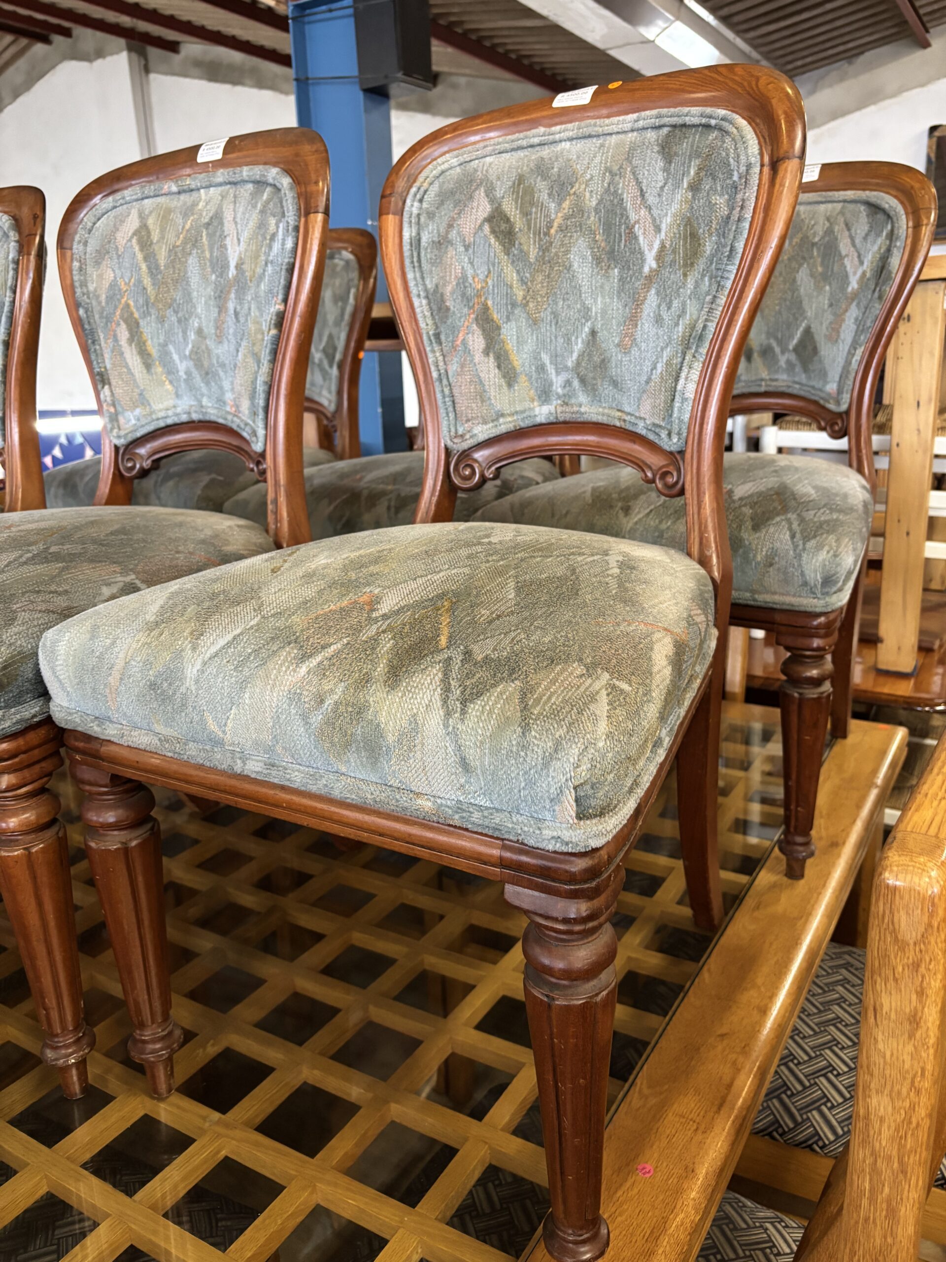 Victorian Style Upholstered Dining Chairs (Set of 6) - Image 2