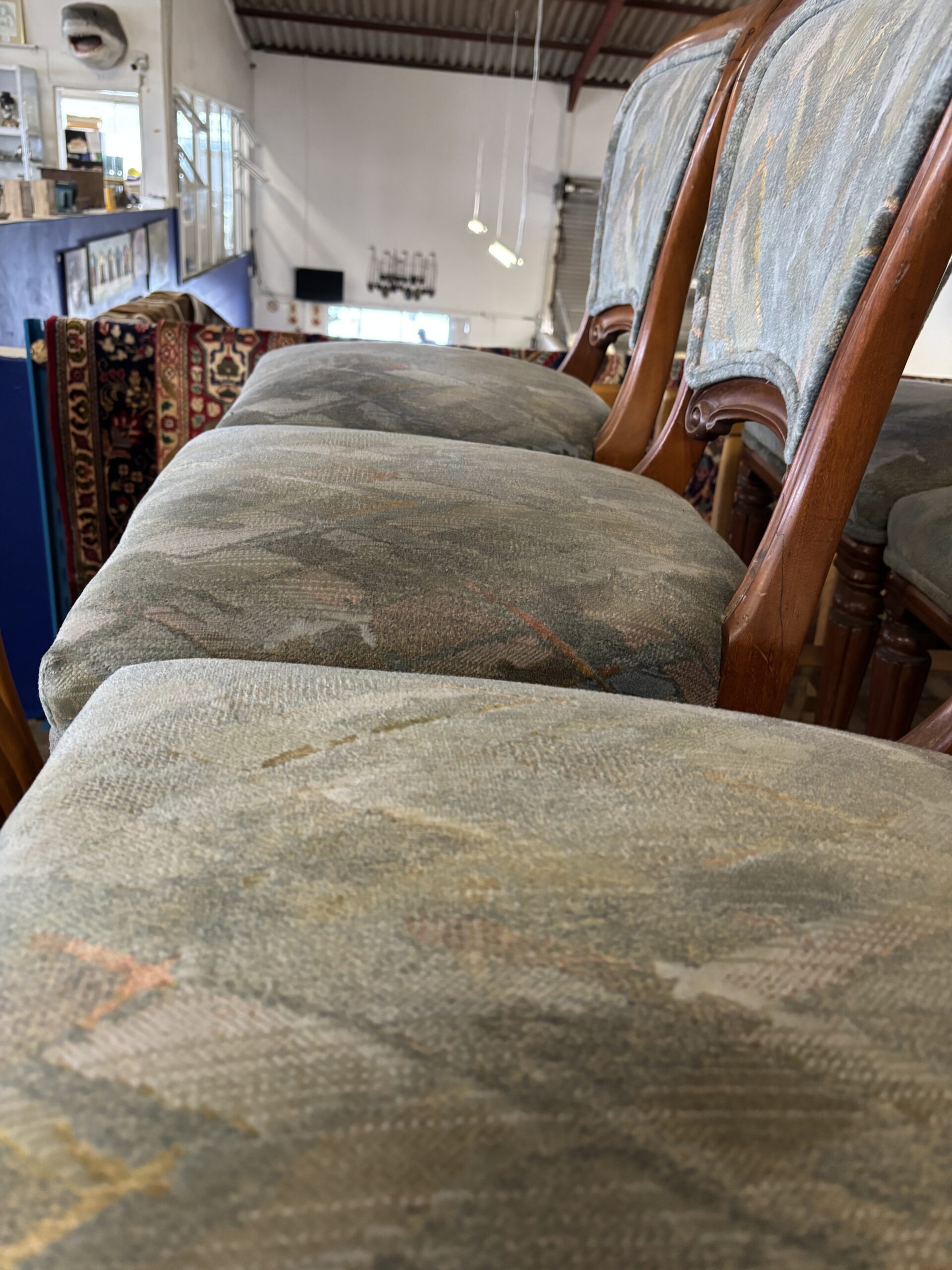 Victorian Style Upholstered Dining Chairs (Set of 6) - Image 3