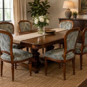 Victorian Style Upholstered Dining Chairs (Set of 6)