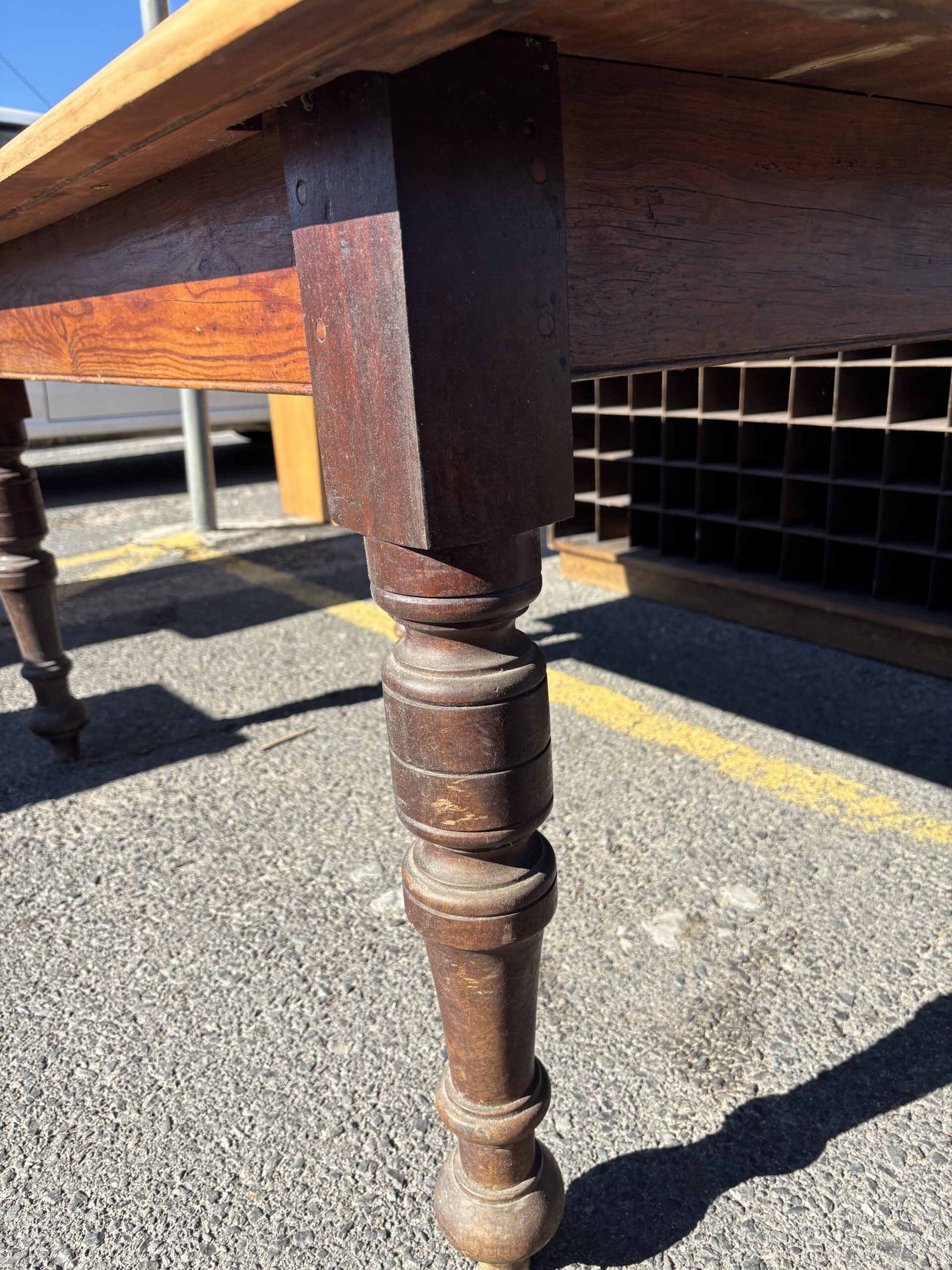 Rustic Dining Table with Yellowwood Top - Ready to be Upcycled! - Image 2