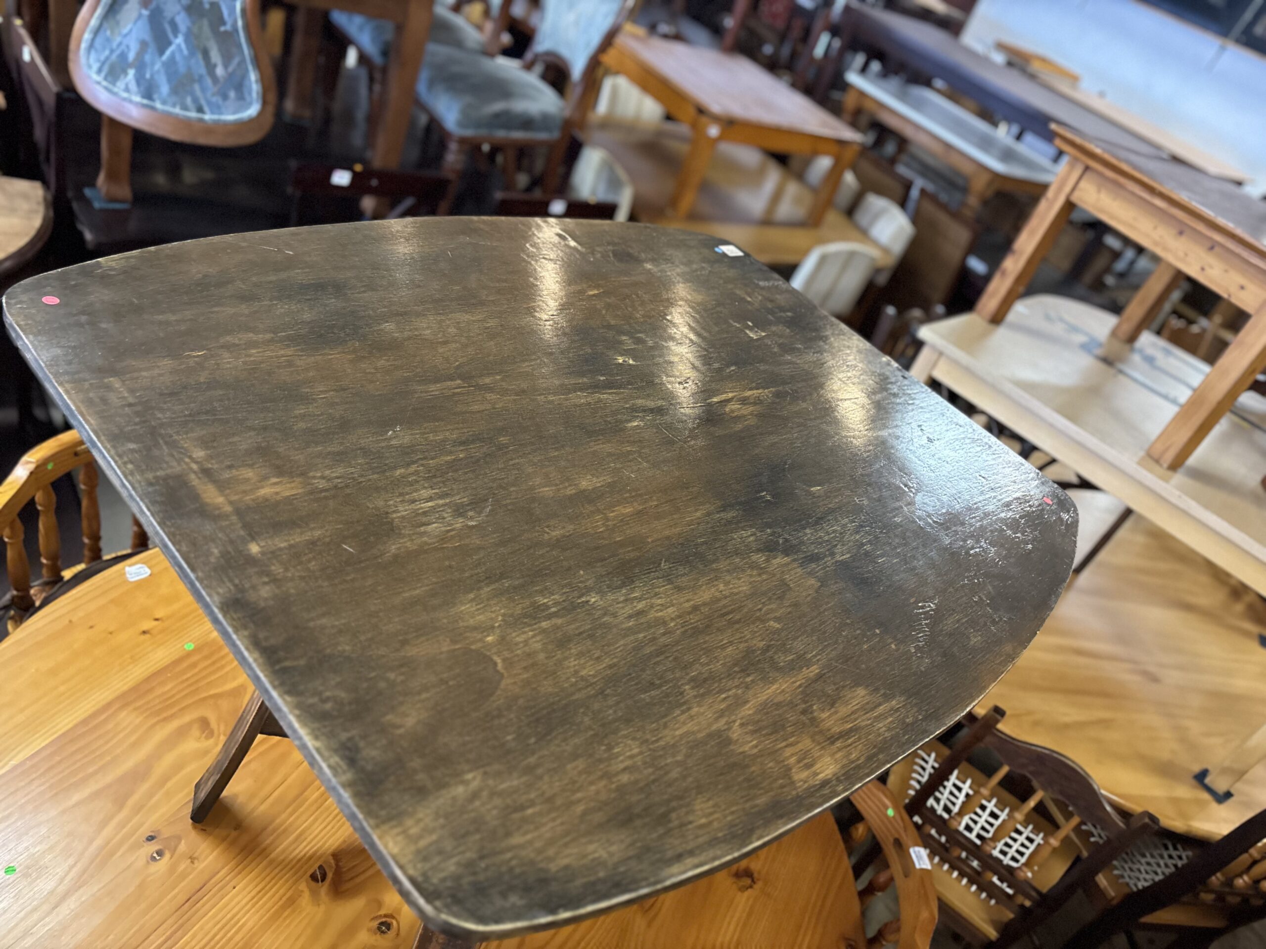Handcrafted Upcycled Oak Barrel-Stave Occasional Table - Image 3
