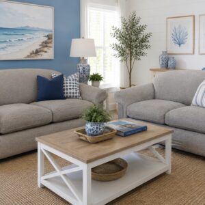 Contemporary Grey Upholstered 2-Seater Sofa