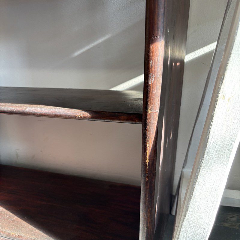 Dark Wood Geometric Open Shelf Bookcase - Image 2