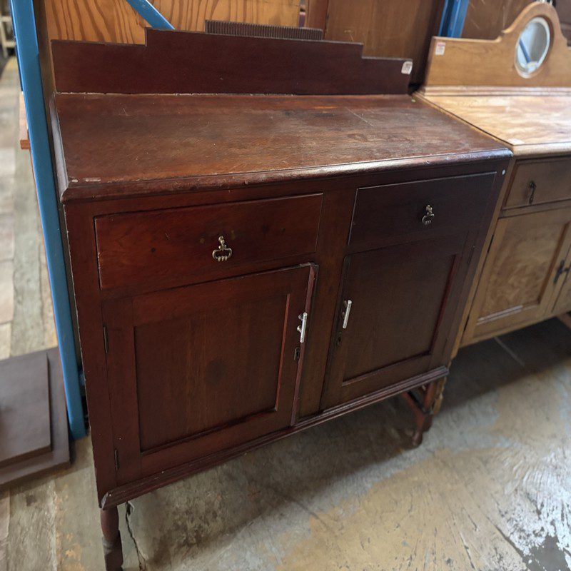Solid Dark Wood Sideboard with 2 Drawers & 2 Doors - Image 6