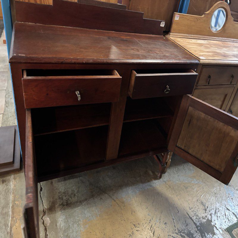 Solid Dark Wood Sideboard with 2 Drawers & 2 Doors - Image 5