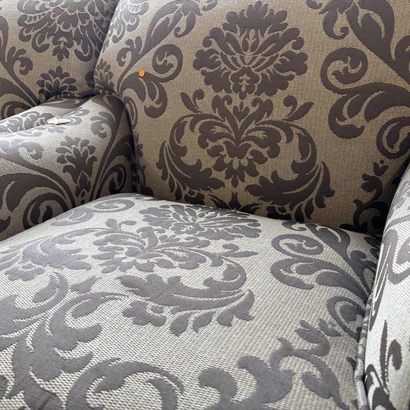 Pair of Grey Damask Upholstered Armchairs - Image 4