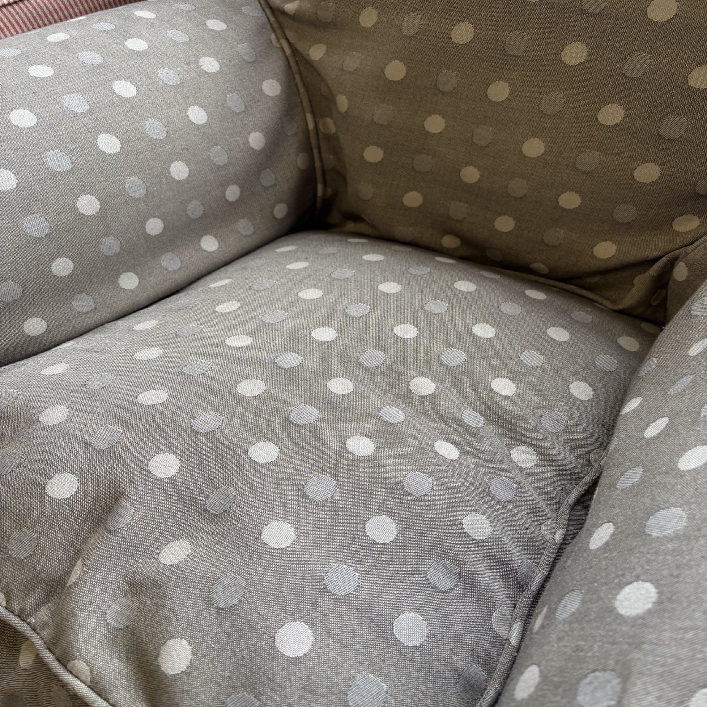 Classic Grey Polka Dot Upholstered Armchair (EACH) - Image 3