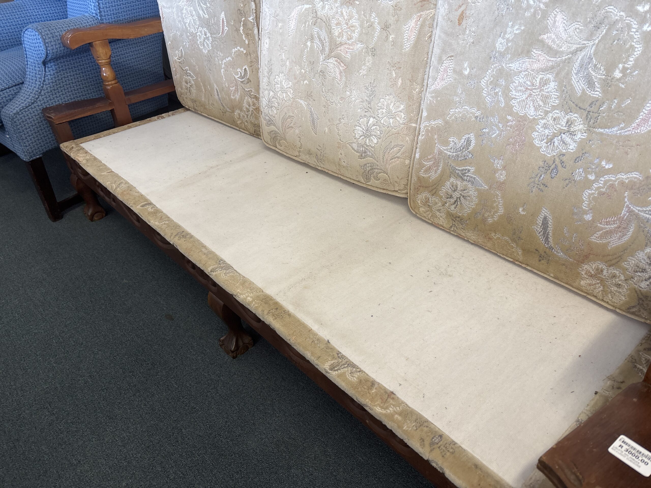 Ornately Carved Solid Wood Lounge Suite (3 piece) - Image 4