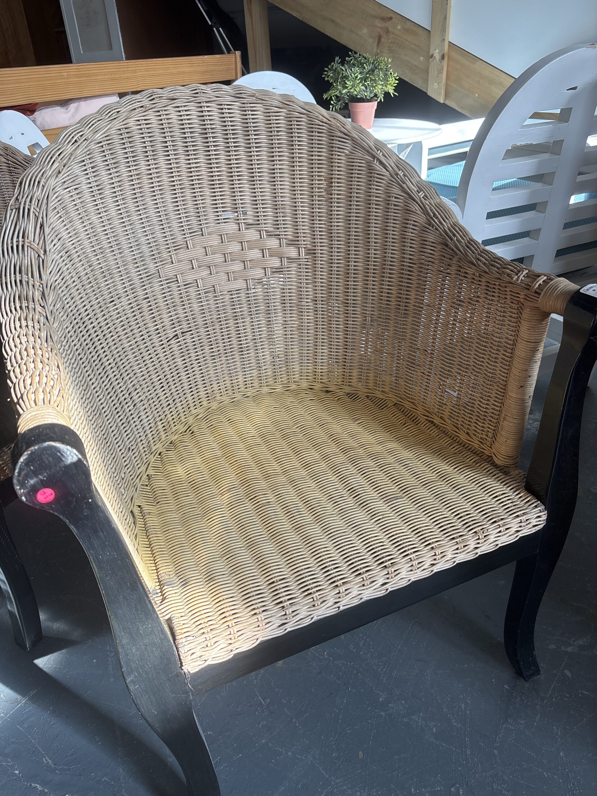 Elegant Wicker Lounge Chairs with Cushions (each) - Image 3