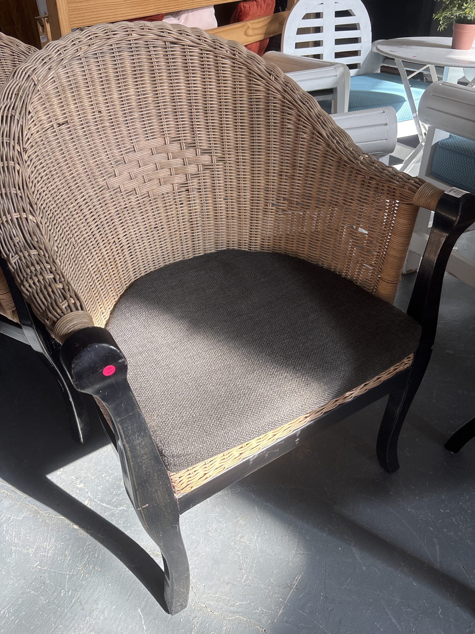 Elegant Wicker Lounge Chairs with Cushions (each) - Image 2