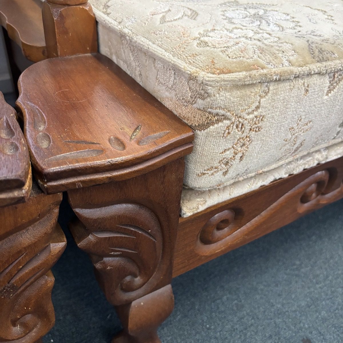Ornately Carved Solid Wood Lounge Suite (3 piece) - Image 10
