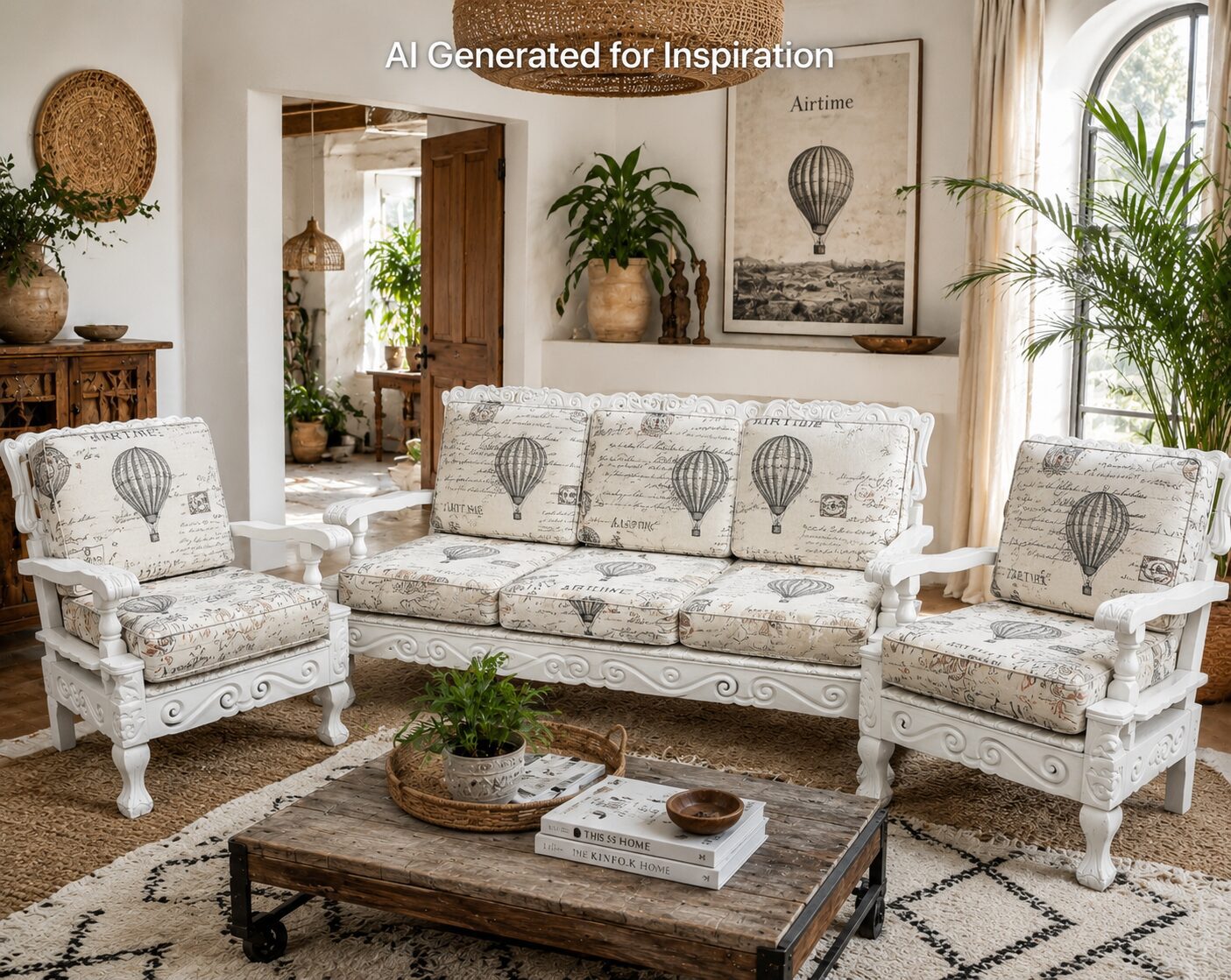 Ornately Carved Solid Wood Lounge Suite (3 piece) - Image 8