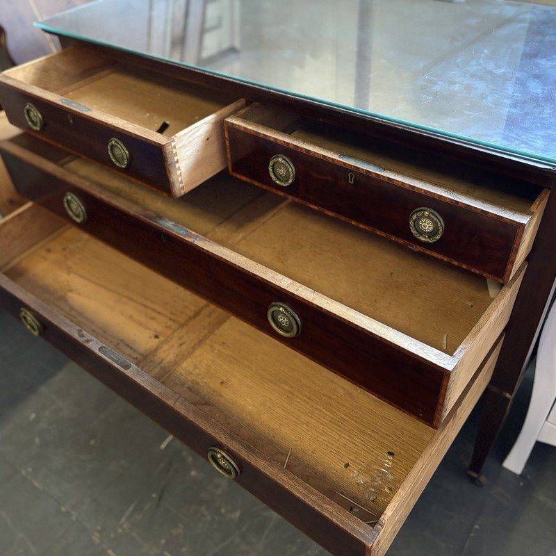 Mahogany Inlaid Chest of Drawers with Brass Pulls - Image 2