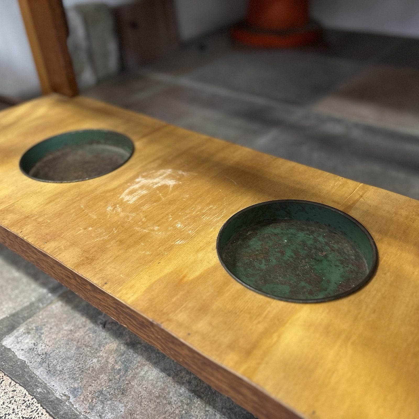 Oak Arts & Crafts Hall Stand with Mirror and Umbrella Tray - Image 2