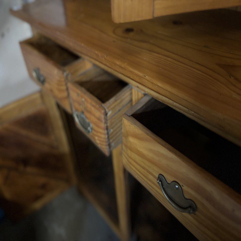 Oregon Pine Display Cabinet with Glass Doors - Image 7
