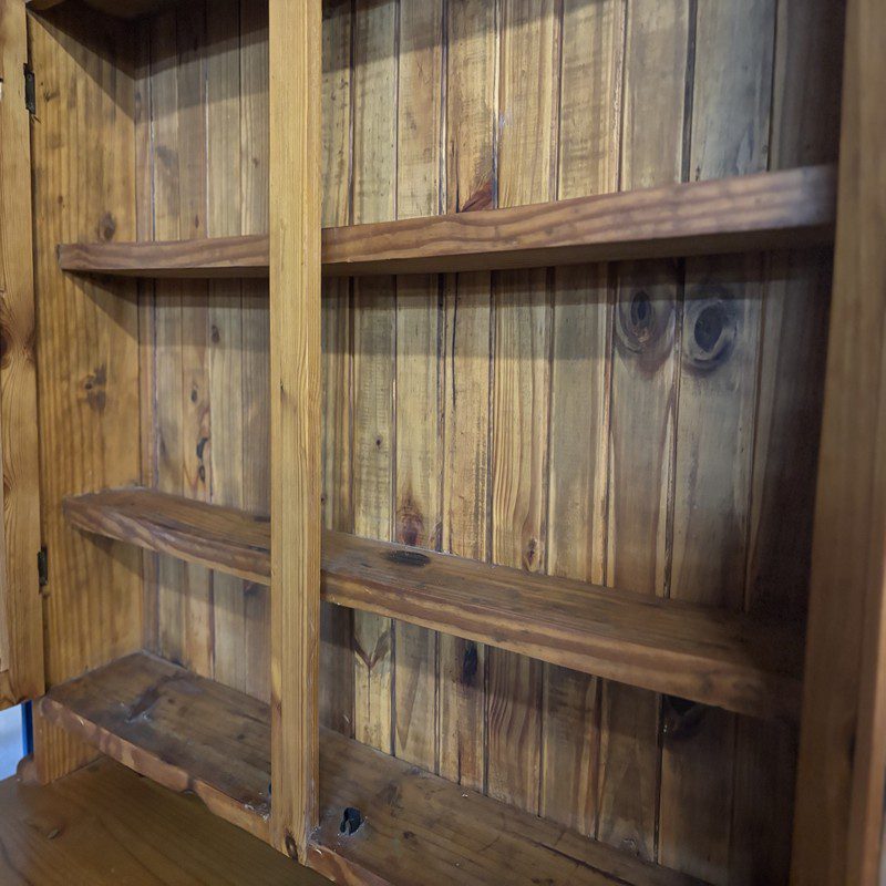 Oregon Pine Display Cabinet with Glass Doors - Image 4
