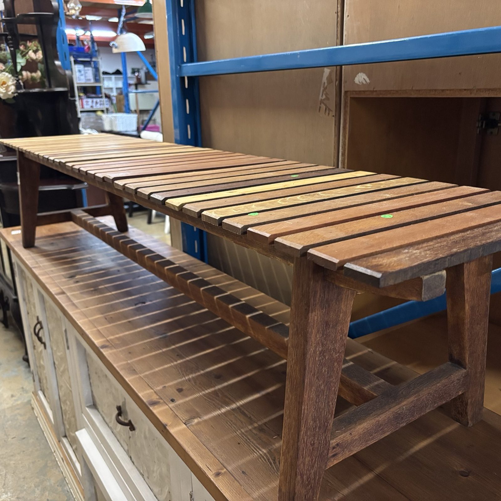 Handcrafted Slatted Timber Bench - Image 4