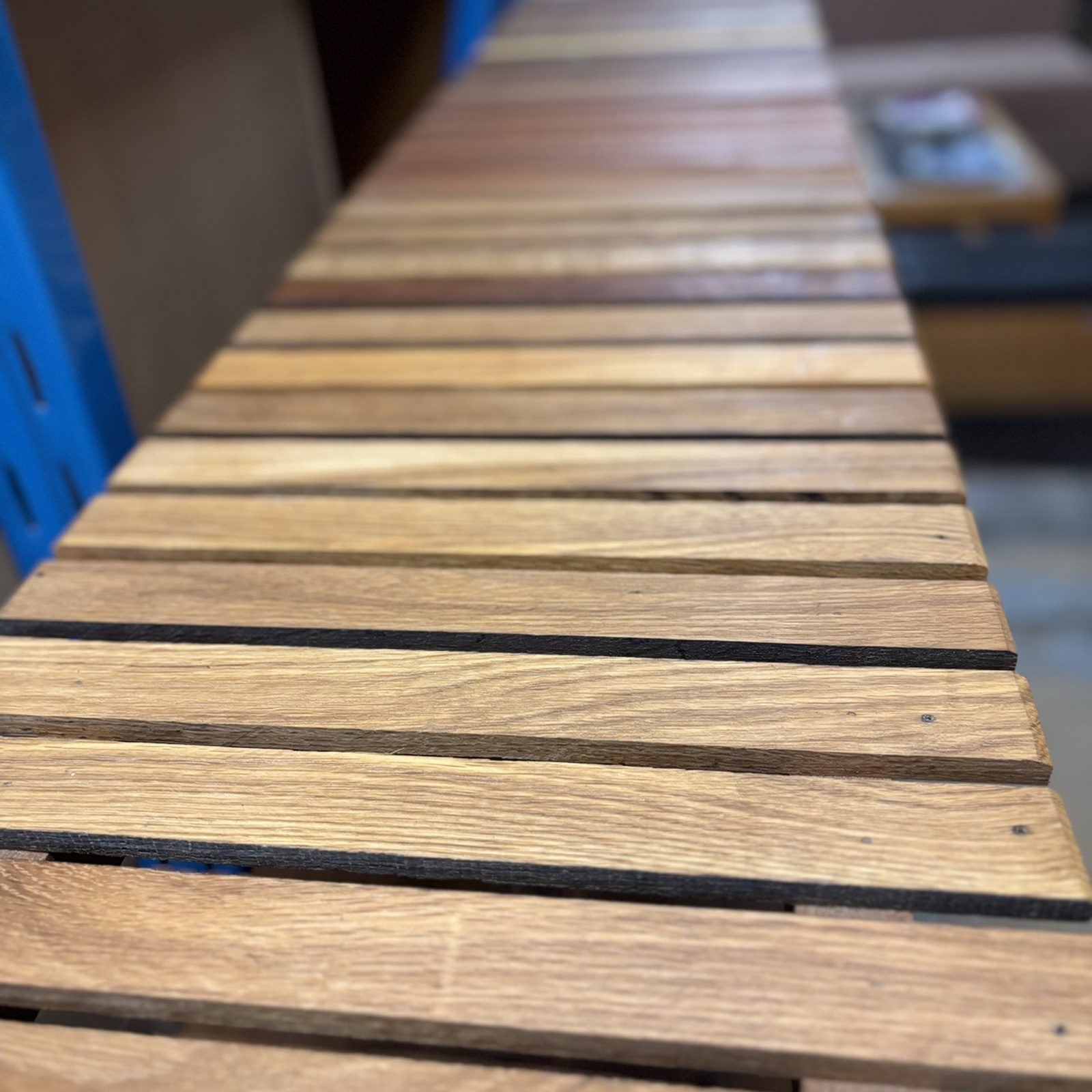 Handcrafted Slatted Timber Bench - Image 2