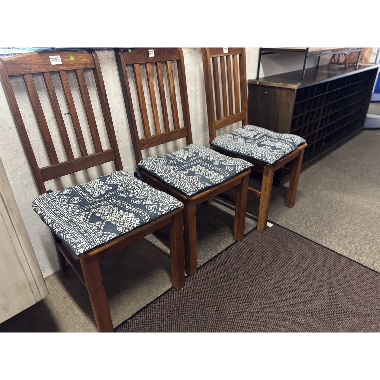 Solid Teak Dining Chairs with Cushions (Set of 4) - Image 2