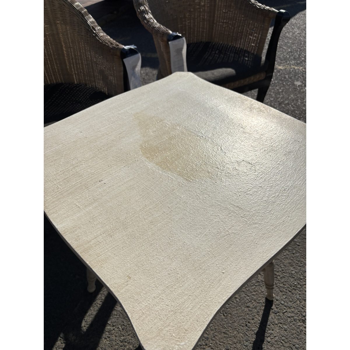 Vintage White Occasional Side Table with Shelf - Image 2