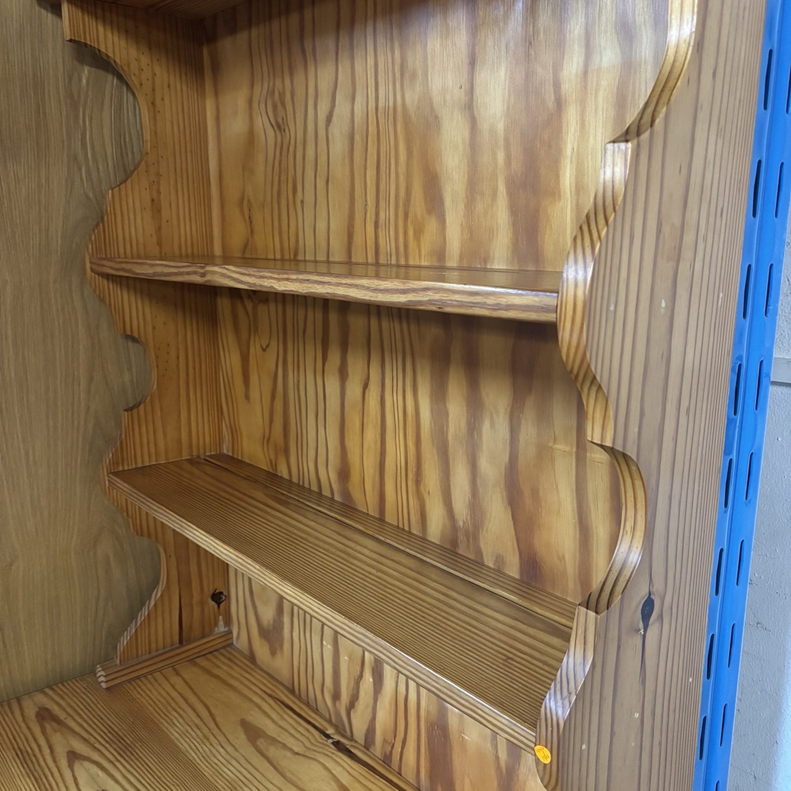 Rustic Pine Welsh Dresser with Shelves and Cupboard - Image 2
