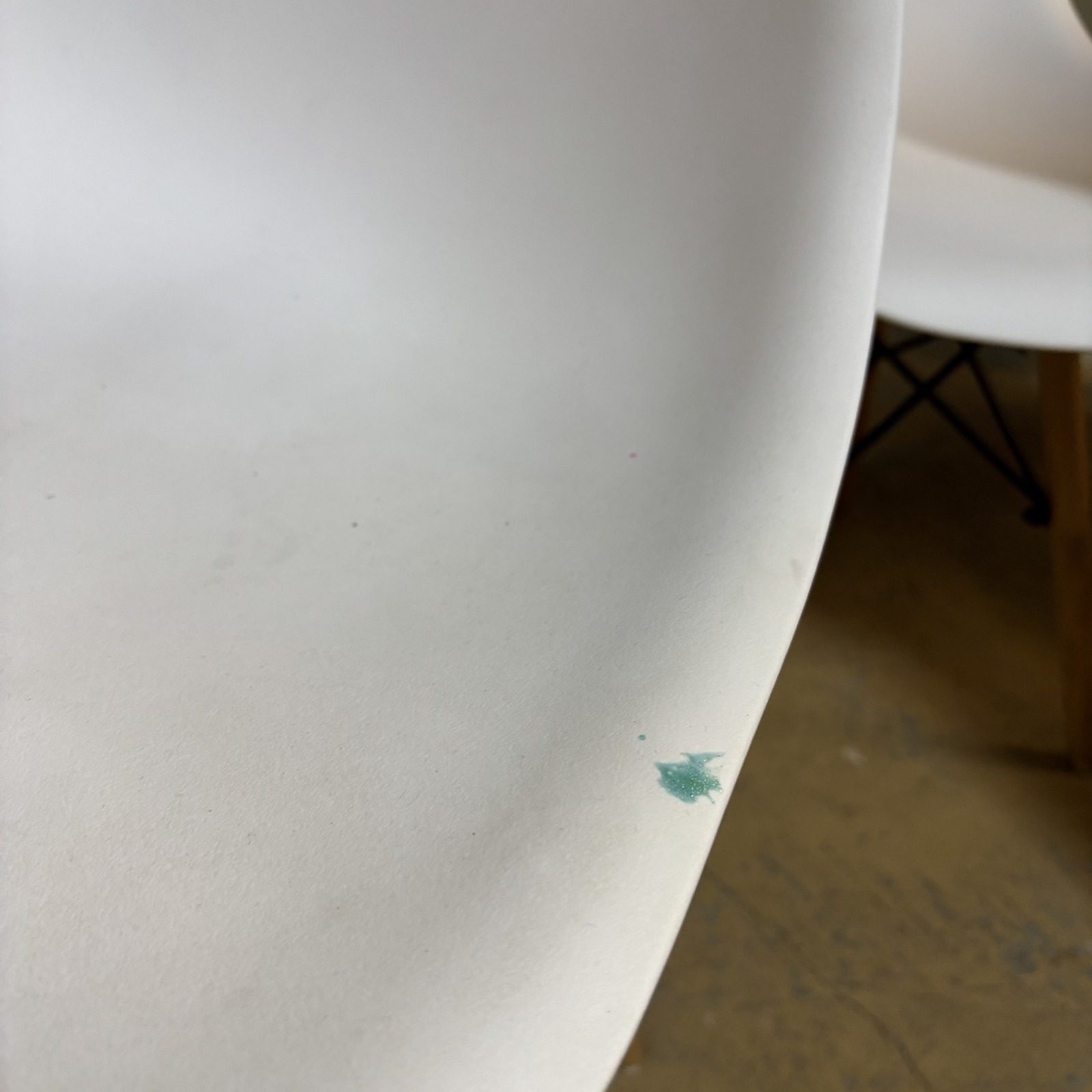 Set of 6 White Café Dining Chairs with Timber Legs - Image 5
