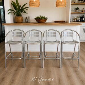 Set of 4 Aluminium Bar Chairs