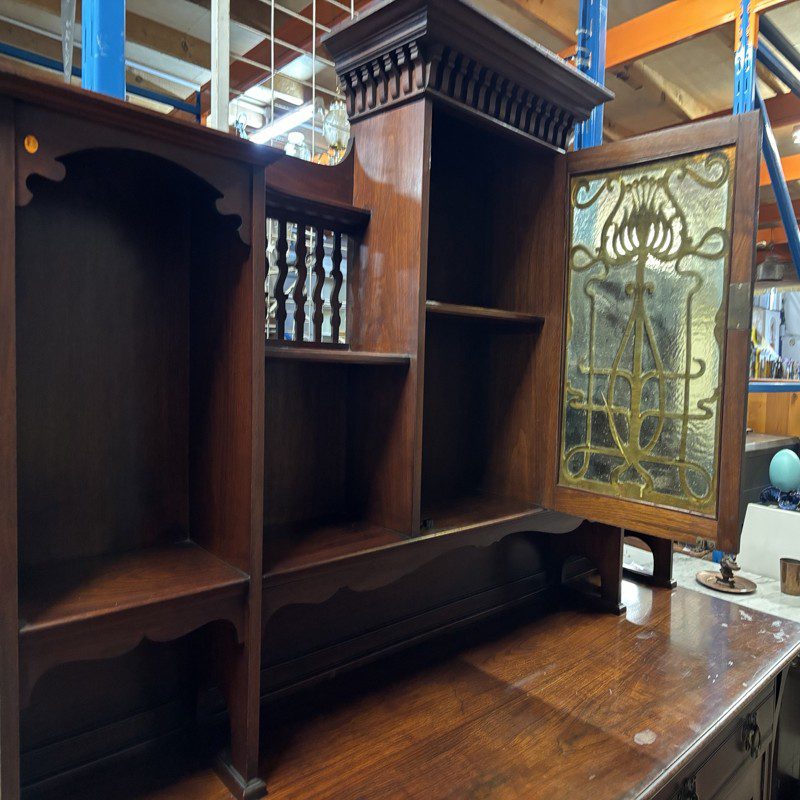 Antique Carved Wooden Hutch & Sideboard Cabinet - Image 6